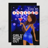 Meidenavond Feest Meisje | kobalt Kaart (Voorkant / Achterkant)