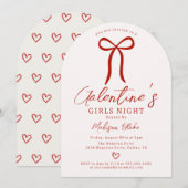Meidenavond Galentine's Day uitnodiging (Voorkant / Achterkant)