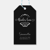 Meidenavond gepersonaliseerd hemels gotisch cadeaulabel (Achterkant)