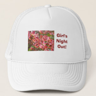 Meidenavond! hoeden Wit Roze Bloemen Trucker Pet