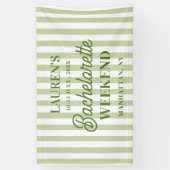 Meidenavond Olijfgroen Gestreepte Spandoek (Verticaal)