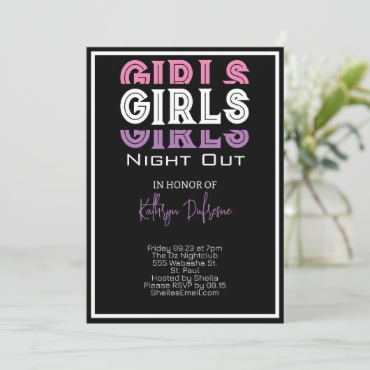 Meidenavond Persoonlijk Kaart (Staand voorkant)