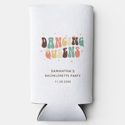 Meidenavond Retro Disco Danskoninginnen Seltzer Blikjeskoeler (Voorkant)