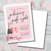 Meidenavond Roze Champagne Galentine's Day