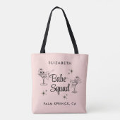 Meidenavond Roze Meisjes Team Bachelorette Party Tote Bag (Achterkant)