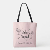 Meidenavond Roze Meisjes Team Bruidsfeestje Tote Bag (Achterkant)