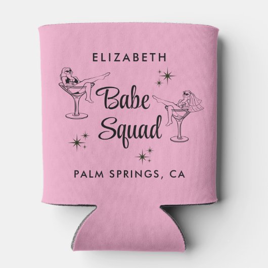 Meidenavond Roze Meisjes Team Pinke Bachelorette F Blikjeskoeler (Achterkant)