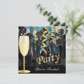 Meidenavond Verjaardagsfeestje | Metaalblauw Kaart (Staand voorkant)