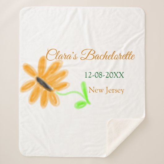 Meidenavond vier de naam datum plaats zonnebloem  sherpa deken (Voorkant)