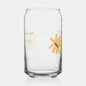 Meidenavondfeest voeg naam datum plaats zonnebloem blikvorm glas (Links)