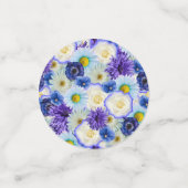 Meidenavondje Bruidsfeest Golf Blauw Bloemmotief Confetti (Kleine voorkant)