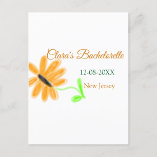 Meidenavondje voeg naam datum plaats zonnebloem to briefkaart
