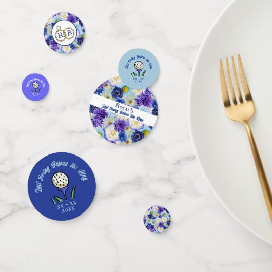 Meidenavoorfeestje Bruidsfeest Golf Blauw Bloemmot Confetti (Groep)