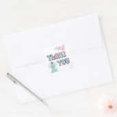 Meidendinosaurus Superleuke Verjaardag Bedankt Vierkante Sticker (Envelop)