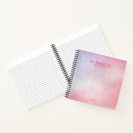 Meidenglam EMMERLIJST Roze Glitters Op Maat Gemaak Notitieboek (Binnen)