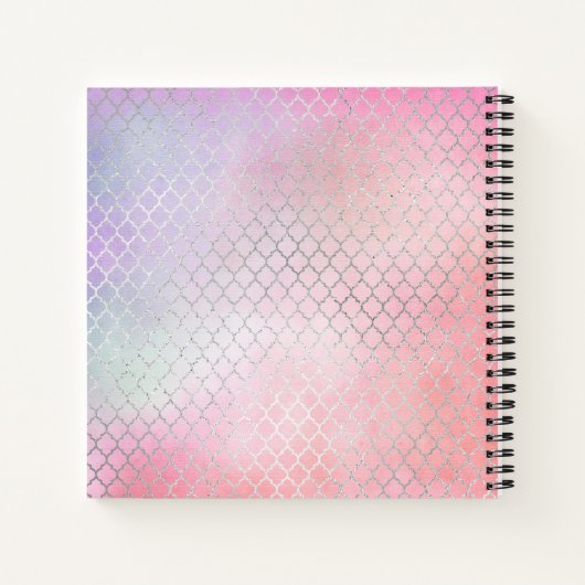 Meidenglam EMMERLIJST Roze Glitters Op Maat Gemaak Notitieboek (Achterkant)