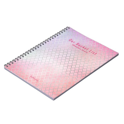 Meidenglam EMMERLIJST Roze Glitters Op Maat Notitieboek (Linkerzijde)