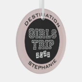 Meidenreis 2022 Meisjes Weekend Vakantie Uitstapje Glas Ornament (Voorkant Rechts)