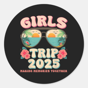 Meidenreis 2025 Strandweekend Zomer Vakantie Match Ronde Sticker