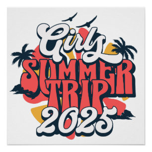 Meidenreis 2025 Zomer Vakantie Meiden Weekend Perfect Poster