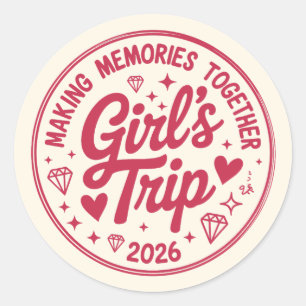 Meidenreis 2026 Herinneringen Maken Samen Meisjesa Ronde Sticker
