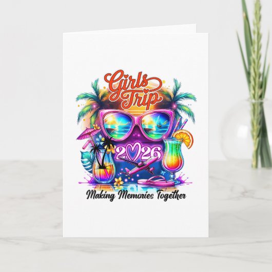 Meidenreis 2026 Samen Herinneringen Maken Vakantie Kaart (Voorkant)