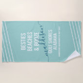 Meidenreis Beste Vriendinnen Stranden Drank Bewerk Strandlaken (Voorkant)