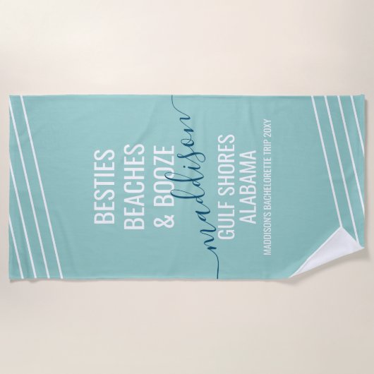 Meidenreis Beste Vriendinnen Stranden Drank Bewerk Strandlaken (Voorkant)