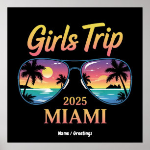 Meidenreis Miami 2025 Onvergetelijk vrouwenweekend Poster