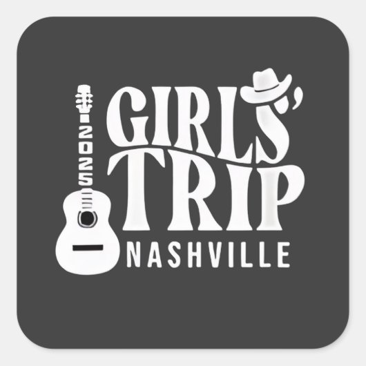 Meidenreis Nashville 2025 Vakantie Zomer  Vierkante Sticker (Voorkant)
