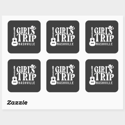 Meidenreis Nashville 2025 Vakantie Zomer  Vierkante Sticker (Vel)