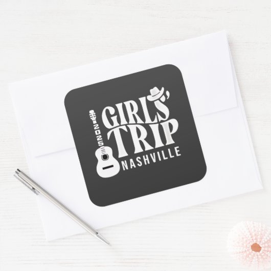 Meidenreis Nashville 2025 Vakantie Zomer  Vierkante Sticker (Envelop)