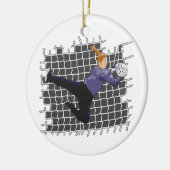 meidenvoetbalsport keramisch ornament (Links)