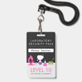Meidenwetenschapspartijbeveiligingspas Badge (Voorzijde met lanyard)