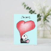 Meieren: Een schattige panda - hart, sorry, briefk Briefkaart (Staand voorkant)