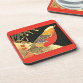 Meiji vogelprint bier onderzetter (Linkerzijde)