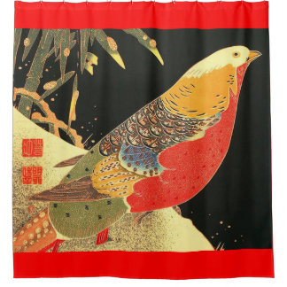 Meiji vogelprint douchegordijn