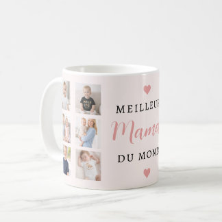 Meilleure Maman Du Monde Photo Collage Blush Pink Koffiemok