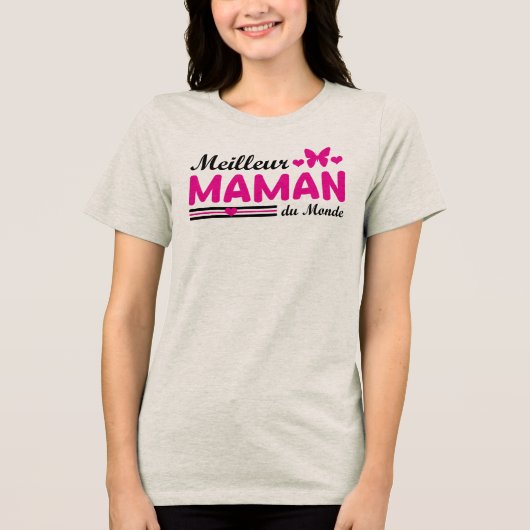 Meilleure Maman du Monde Tri-Blend Shirt (Voorkant)