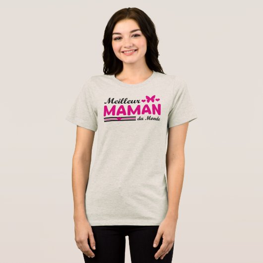 Meilleure Maman du Monde Tri-Blend Shirt (Voorkant volledig)