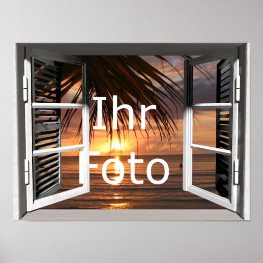 Mein Fensterblick Querformat Poster (Voorkant)