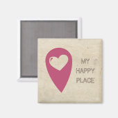 Mein glücklicher Platz Magneet (Voorkant / Achterkant)