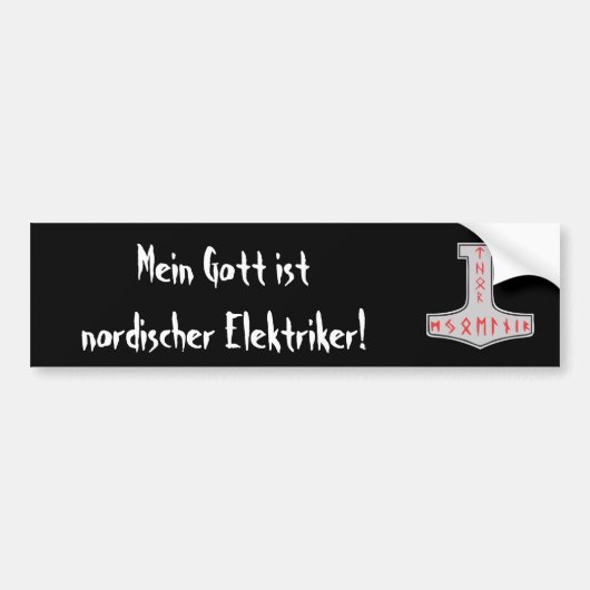 Mein Gott ist nordischer Elektriker! Bumpersticker (Voorkant)