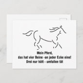 Mein Pferd das hat vier Beine Lustiger Spruch Briefkaart (Voorkant / Achterkant)