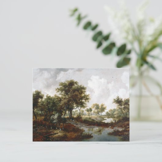 Meindert Hobbema A Wooded Landscape Briefkaart (Staand voorkant)