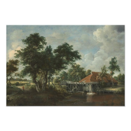 Meindert Hobbema - The Watermill Foto Afdruk (Voorkant)