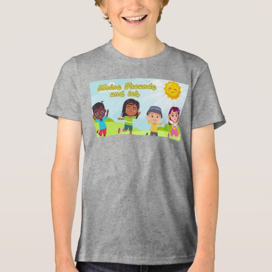 Meine Freunde und ich Tri-Blend Shirt (Voorkant)