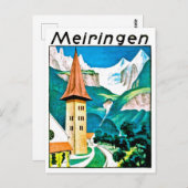 Meiringen, dorp, Zwitserland, oldtimers Briefkaart (Voorkant / Achterkant)