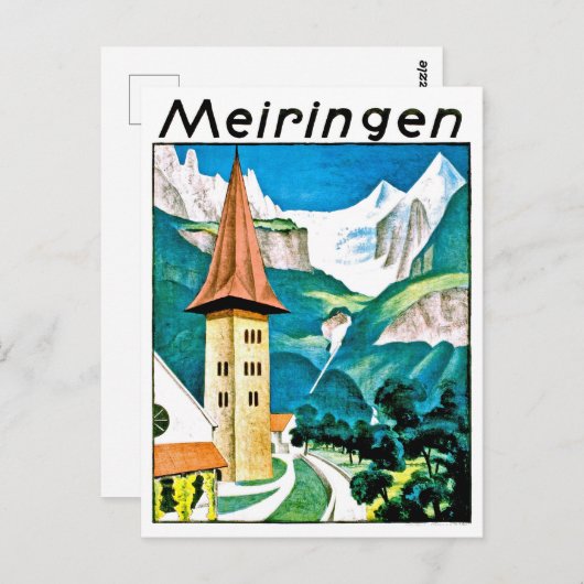 Meiringen, dorp, Zwitserland, oldtimers Briefkaart (Voorkant / Achterkant)