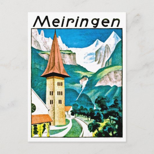 Meiringen, dorp, Zwitserland, oldtimers Briefkaart (Voorkant)